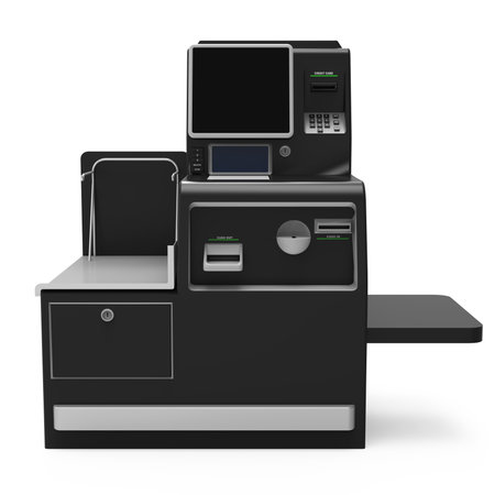 Self Service Cash Register Isolatedの写真素材