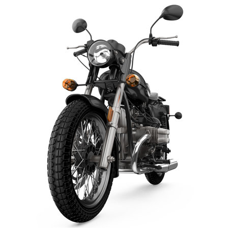 Black Motorcycle Isolatedの写真素材