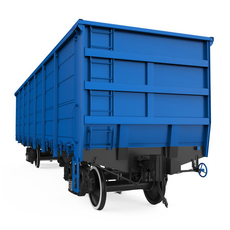 Blue Boxcar Isolatedの写真素材