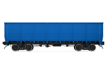 Blue Boxcar Isolatedの写真素材