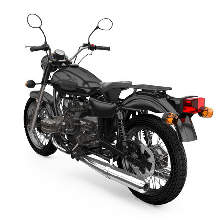Black Motorcycle Isolatedの写真素材