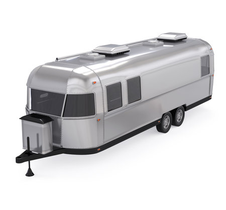 Vintage Camper Trailer Isolatedの写真素材