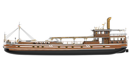 Old Vintage Steamship Isolatedの写真素材
