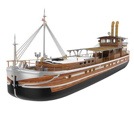 Old Vintage Steamship Isolatedの写真素材