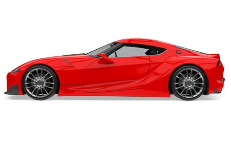 Red Sport Car Isolatedの写真素材