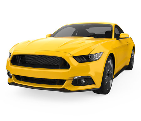 Yellow Sport Car Isolatedの写真素材