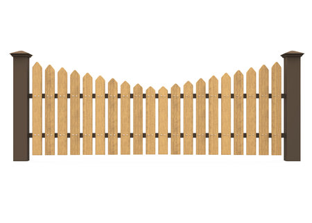 Wooden Picket Fence Isolatedの写真素材