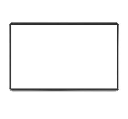 Tablet Computer Stand with Blank Screen Isolatedの写真素材