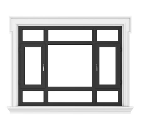 Wooden Window Isolatedの写真素材
