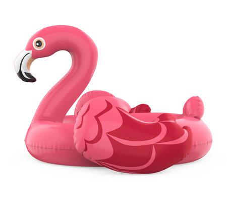Inflatable Flamingo Pool Float Isolatedの写真素材