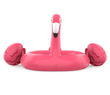 Inflatable Flamingo Pool Float Isolatedの写真素材