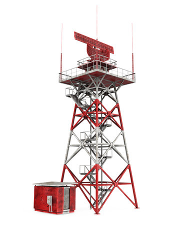 Radar Tower Station Isolatedの写真素材