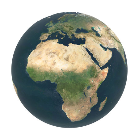 Planet Earth Africa View Isolatedの写真素材