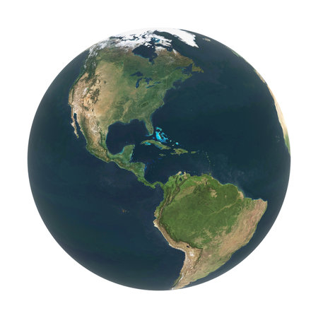 Planet Earth America View Isolatedの写真素材
