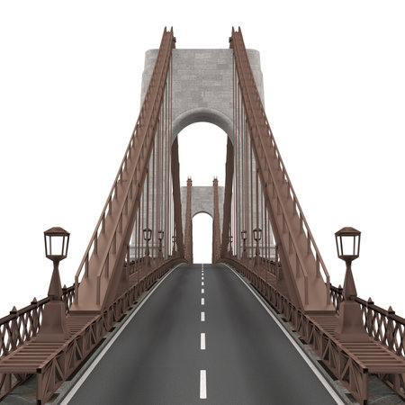 Modern Bridge Isolatedの写真素材