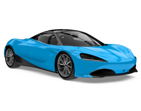 Blue Sport Car Isolatedの写真素材