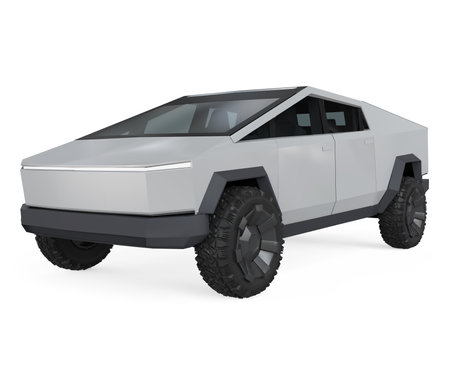 Electric Pickup Truck Isolatedの写真素材