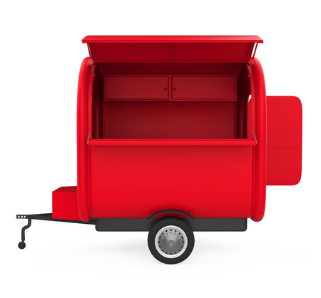 Food Truck Trailer Isolatedの写真素材