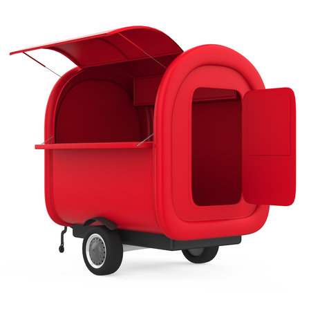Food Truck Trailer Isolatedの写真素材
