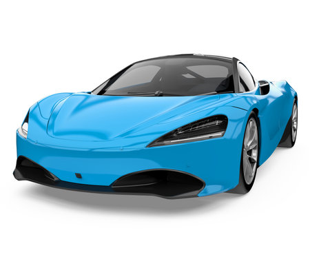 Blue Sport Car Isolatedの写真素材