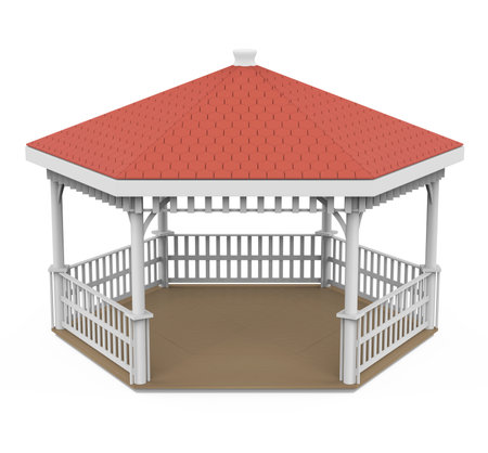 Wooden Gazebo Isolatedの写真素材