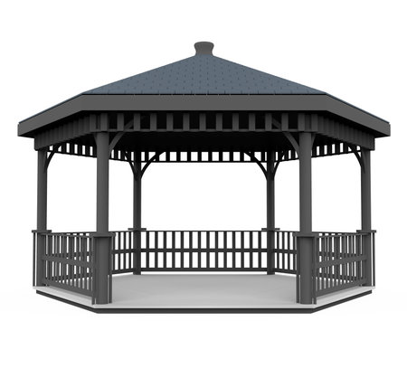 Wooden Gazebo Isolatedの写真素材