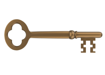 Metal Key Isolatedの写真素材