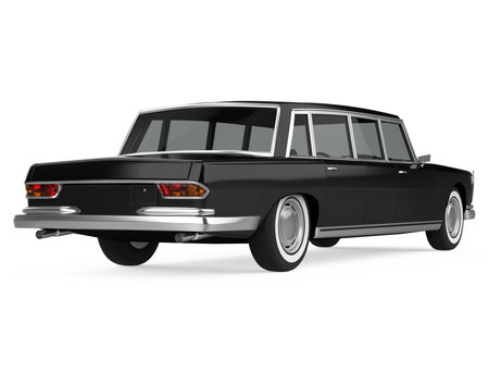 Vintage Limousine Car Isolatedの写真素材