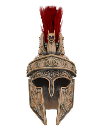 Viking Helmet on White. 3D Illustration, clipping pathの写真素材