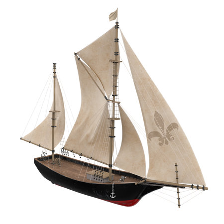 Sail Ship Isolatedの写真素材
