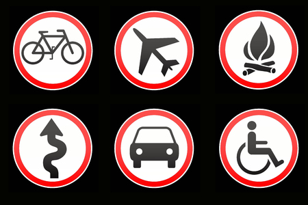 Warning traffic signsの写真素材