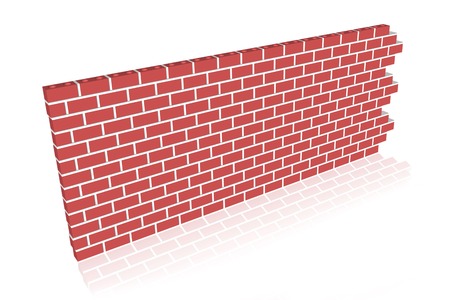 Brick wall red on white	Backgroundsの写真素材
