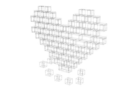 Structure Endways is Heart on White Backgroundの写真素材