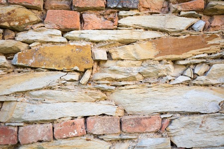 Old stone wall in the castle park.