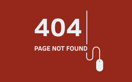 Page with 404 error. Page not found. Vector illustration.