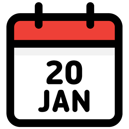 20. January - Calendar Icon - Vector Illustration - Vectorのイラスト素材