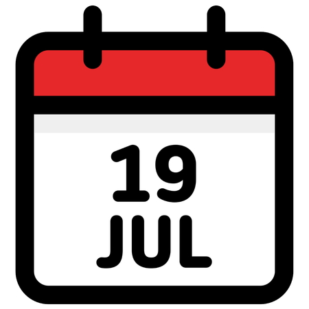 19. July - Calendar Icon - Vector Illustration - Vectorのイラスト素材