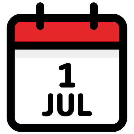 1. July - Calendar Icon - Vector Illustration - Vectorのイラスト素材