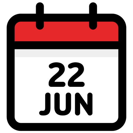 22. June - Calendar Icon - Vector Illustration - Vectorのイラスト素材