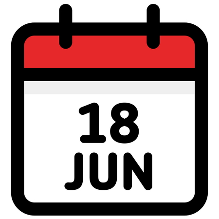 18. June - Calendar Icon - Vector Illustration - Vectorのイラスト素材