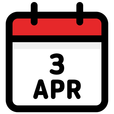 3. April - Calendar Icon - Vector Illustration - Vectorのイラスト素材
