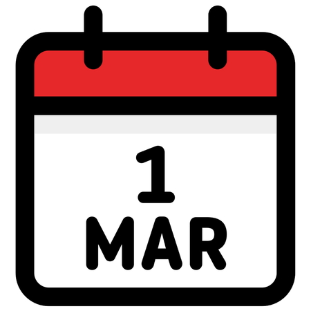 1. March - Calendar Icon - Vector Illustration - Vectorのイラスト素材