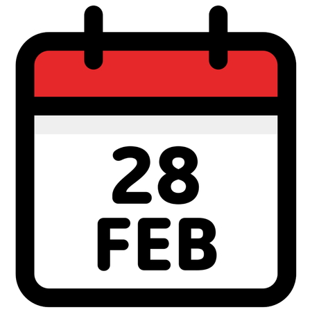 28. February - Calendar Icon - Vector Illustration - Vectorのイラスト素材