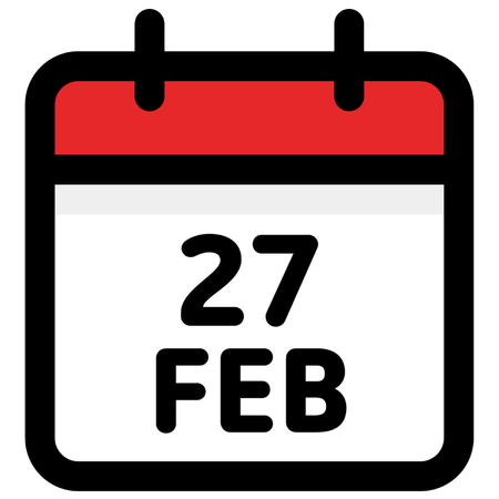 27. February - Calendar Icon - Vector Illustration - Vectorのイラスト素材