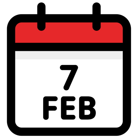 7. February - Calendar Icon - Vector Illustration - Vectorのイラスト素材