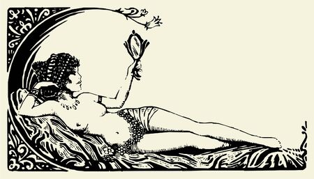 Antique Beautiful Woman Vectorのイラスト素材