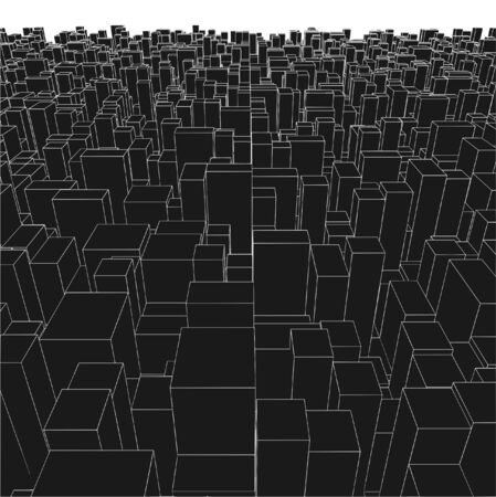 Abstract Urban City Boxes From Cube Vectorのイラスト素材