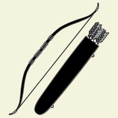 Indians Bow Arrow and Arrow Holder Vectorのイラスト素材