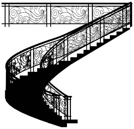 Spiral Staircase With The Fenceのイラスト素材