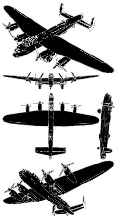 Military Propeller Airplanes のイラスト素材